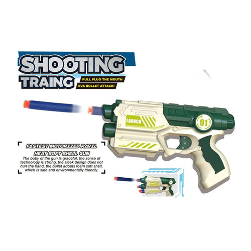 Plastic Soft Bullet Gun Toy | Best Quality Toy For Kids - Soft Bullet Shooting Gun - Random Color