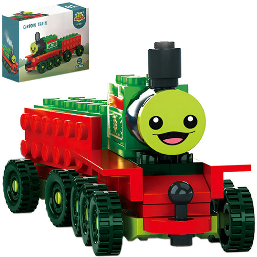 Pack Of 01 - Cartoon Train DIY Building Block Toy | Cartoon Train Block Set For KidsĀ
