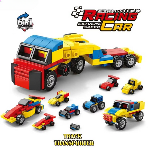 Power Racing Micro Blocks Set 6-in-1 – Mini Building Brick Racing Vehicles for Kids, Creative DIY Construction Toy Set with 6 Unique Race Car Models, Educational and Fun