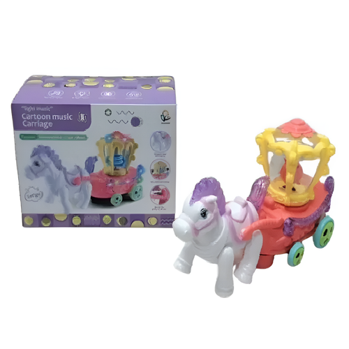 HORSE CARRIAGE Battery Operated Toys Cartoon Music Toy Carriage Set With Light And Music For Kids