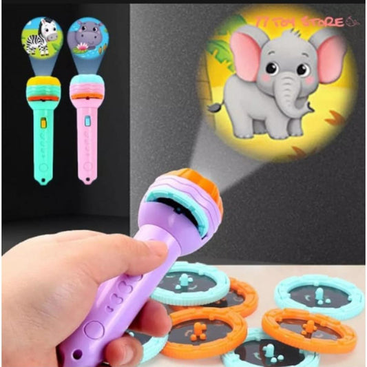 Mini Flashlight Projector Toy for Kids – Includes 3 Slides with 24 Random Images – Fun Educational Light Projection Toy for Boys &amp; Girls