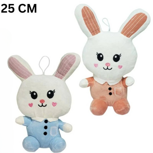 Cute &amp; Adorable Bunny RABBIT LONG EAR | Fluffy &amp; Soft Stuffed Animal Plush Toy For Kids - 25 CM (Random color)