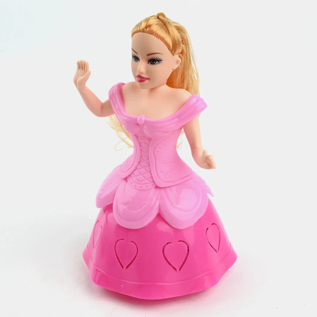 Magical Twirling Light-Up Dancing Princess Doll Toy with Music, Rotating Dress &amp; LED Lights – Enchanting Ballerina Fairy Doll for Girls Aged 3+, Perfect Birthday Gift &amp; Holiday Surprise - Random Color