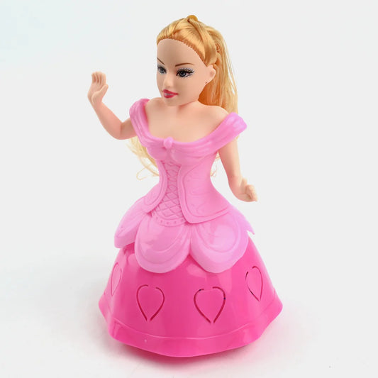 Magical Twirling Light-Up Dancing Princess Doll Toy with Music, Rotating Dress &amp; LED Lights – Enchanting Ballerina Fairy Doll for Girls Aged 3+, Perfect Birthday Gift &amp; Holiday Surprise - Random Color