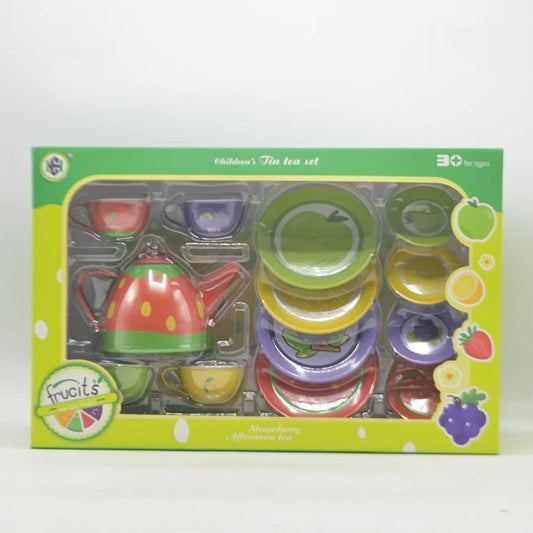 Fruit Theme Tea Party Play Set – 14PCS Colorful Pretend Tea Set for Kids with Cups, Teapot, Saucers &amp; Accessories – Fun Role Play Toy for Toddlers &amp; Girls – Ideal for Birthday Gifts &amp; Playdates