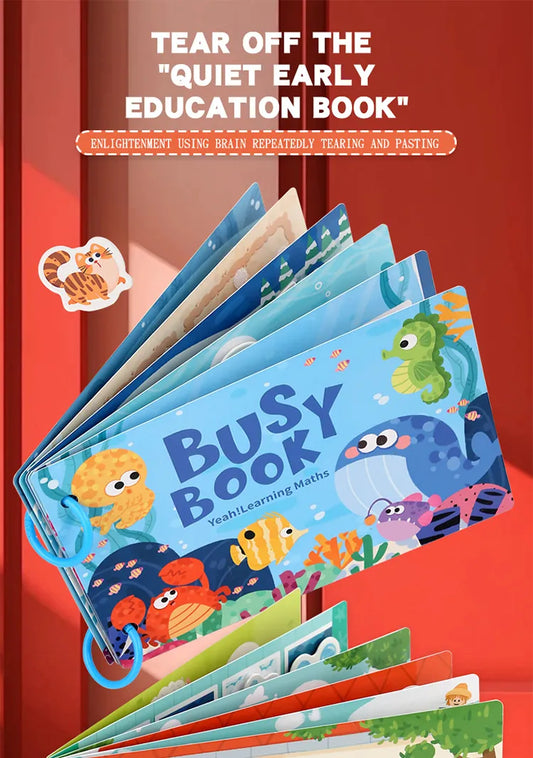 Montessori Baby Busy book My First Quiet Book Paste Early Learning Education Toy Children Toy Matching Game for Babies 2 , 3 Years (random book)