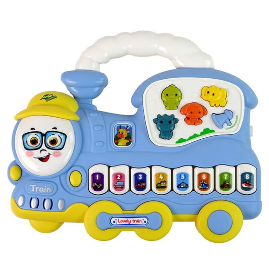 Colorful Musical Train Toy for Toddlers with Lights, Sounds, and Interactive Buttons – Early Learning Toy with Melodies, Engine Sounds, and Fun Activities for Kids (1 Piece, Random Color)