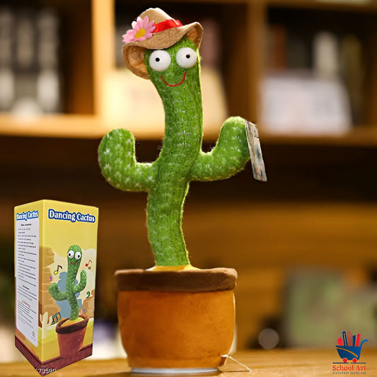 Dancing Cactus Toy – Singing, Talking, Voice Recording Plush with USB Rechargeable Function – Fun Educational Gift for Babies and Kids (Ages 6 Months &amp; Up) - Rechargeable - With Cap