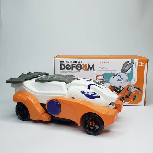 New Style Cute Deformation Animal Vehicle Toy Children Gift 2 in 1 Electric Spray Stunt Rabbit Car Toy With Music Light