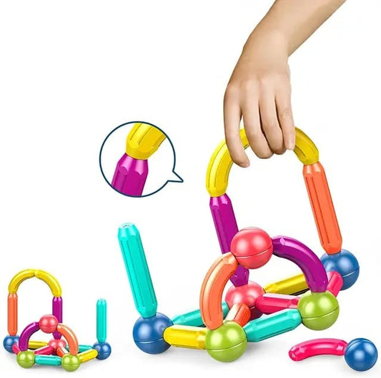 Magnetic Rods Toy - Magnetic Stick Building Blocks Magnetic Blocks for kids DIY Magnetic Sticks Blocks Montessori Toys - Magnetic Block Set - Block Set For Kids
