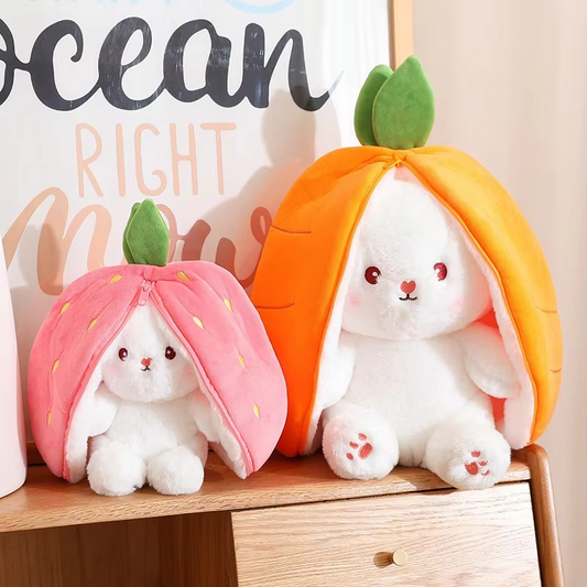 Rabbit New Creative Strawberry Rabbit Plush Soft Doll Hug Pillow | Best Quality Stuff Toy For Babies &amp; Kids - Random Color