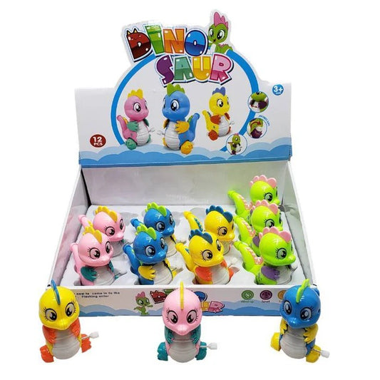 Dinosaur Windup Toy - Mini Dinosaur Dinky Toy – Cute Cartoon-Style Dino Figurine for Kids, Compact Handheld Shape Toy for Early Learning, Pretend Play &amp; Collecting – Safe, Durable &amp; Perfect for Toddlers - Random Color - 01pcs